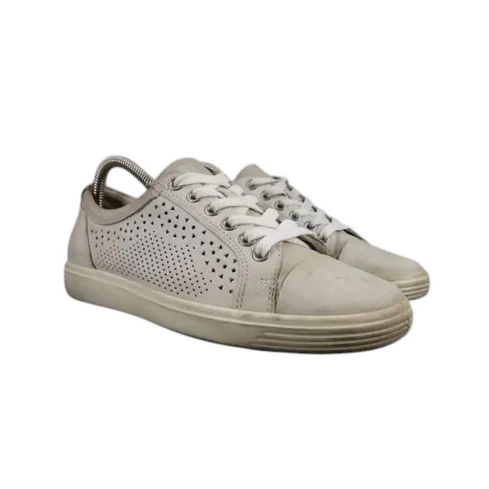 Ecco Shoes Womens 7 Sneakers Fashion Lifestyle Leather Perforated Casual Comfort